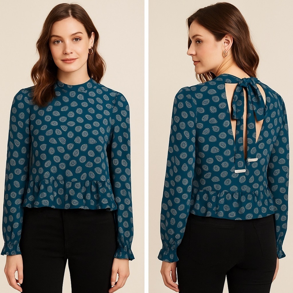 Michael Kors blouse with tie at neck & open in back.